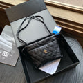 Chanel AP3728 Crossbody Bag Black Quilted Lambskin Gold Hardware