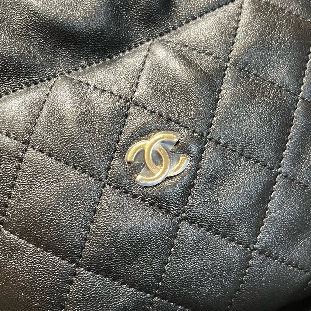 Chanel AP3728 Crossbody Bag Black Quilted Lambskin Gold Hardware