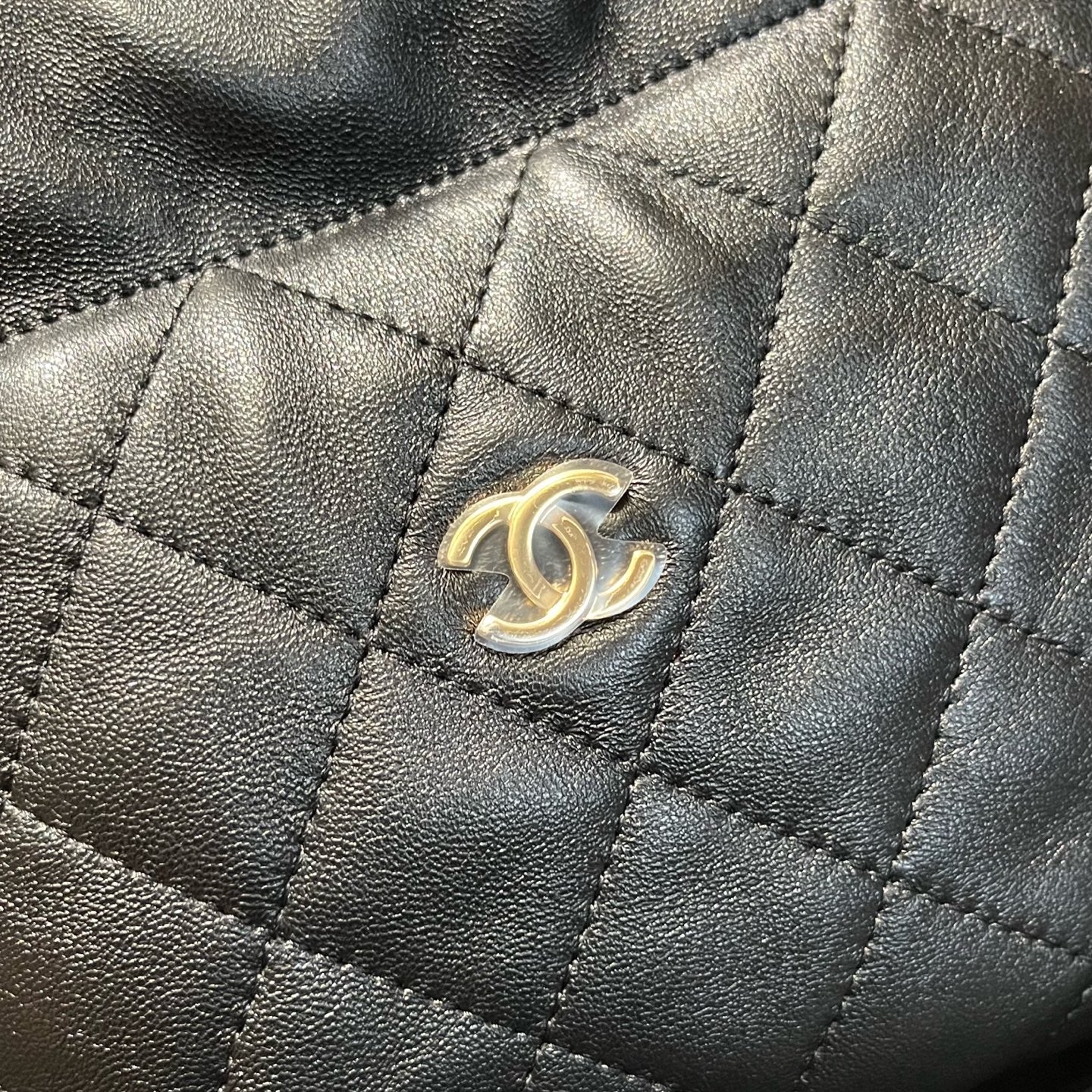 Chanel AP3728 Crossbody Bag Black Quilted Lambskin Gold Hardware