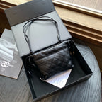 Chanel AP3728 Crossbody Bag Black Quilted Lambskin Gold Hardware