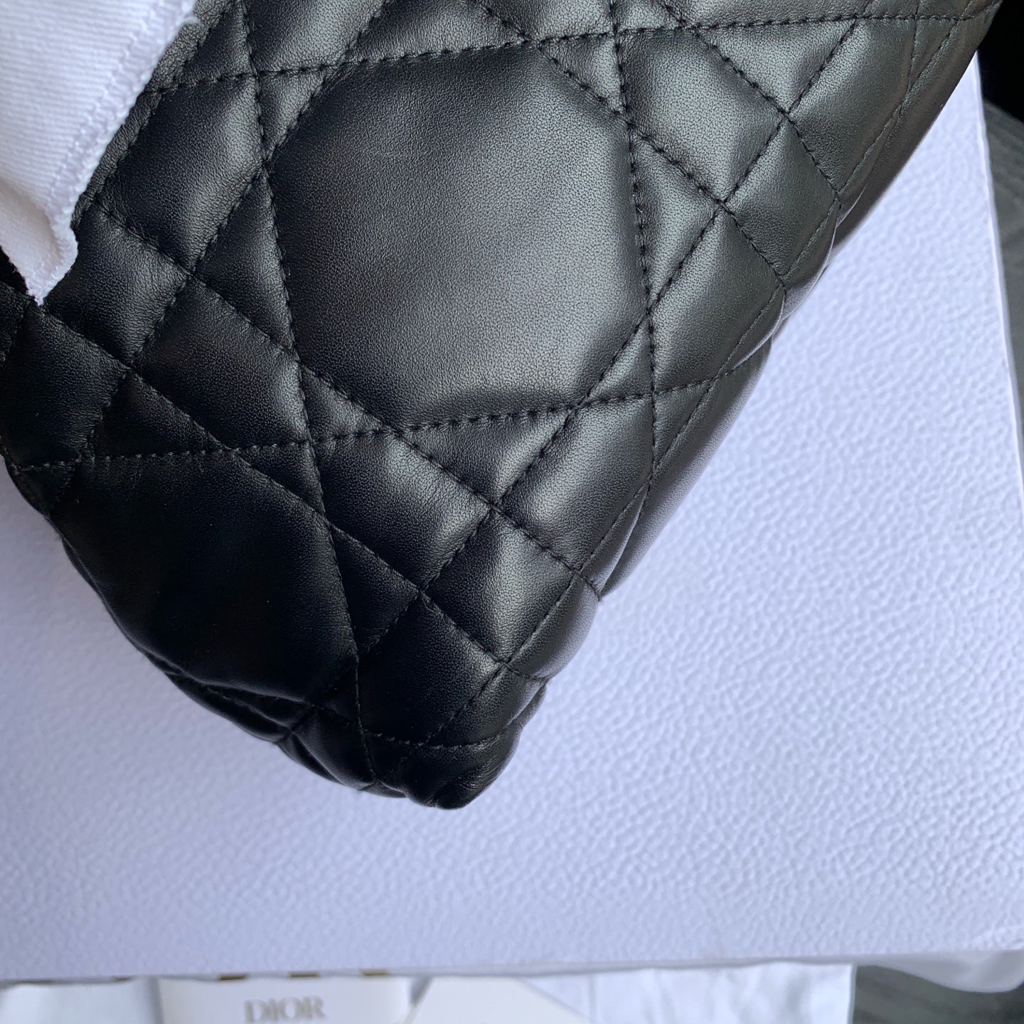 Dior Toujours Handbag Black Cannage Quilted Leather Gold Hardware
