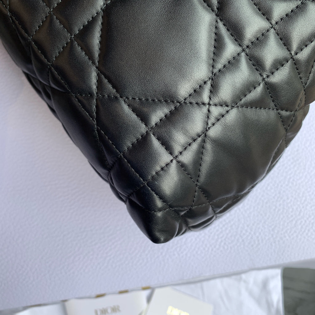 Dior Toujours Handbag Black Cannage Quilted Leather Gold Hardware