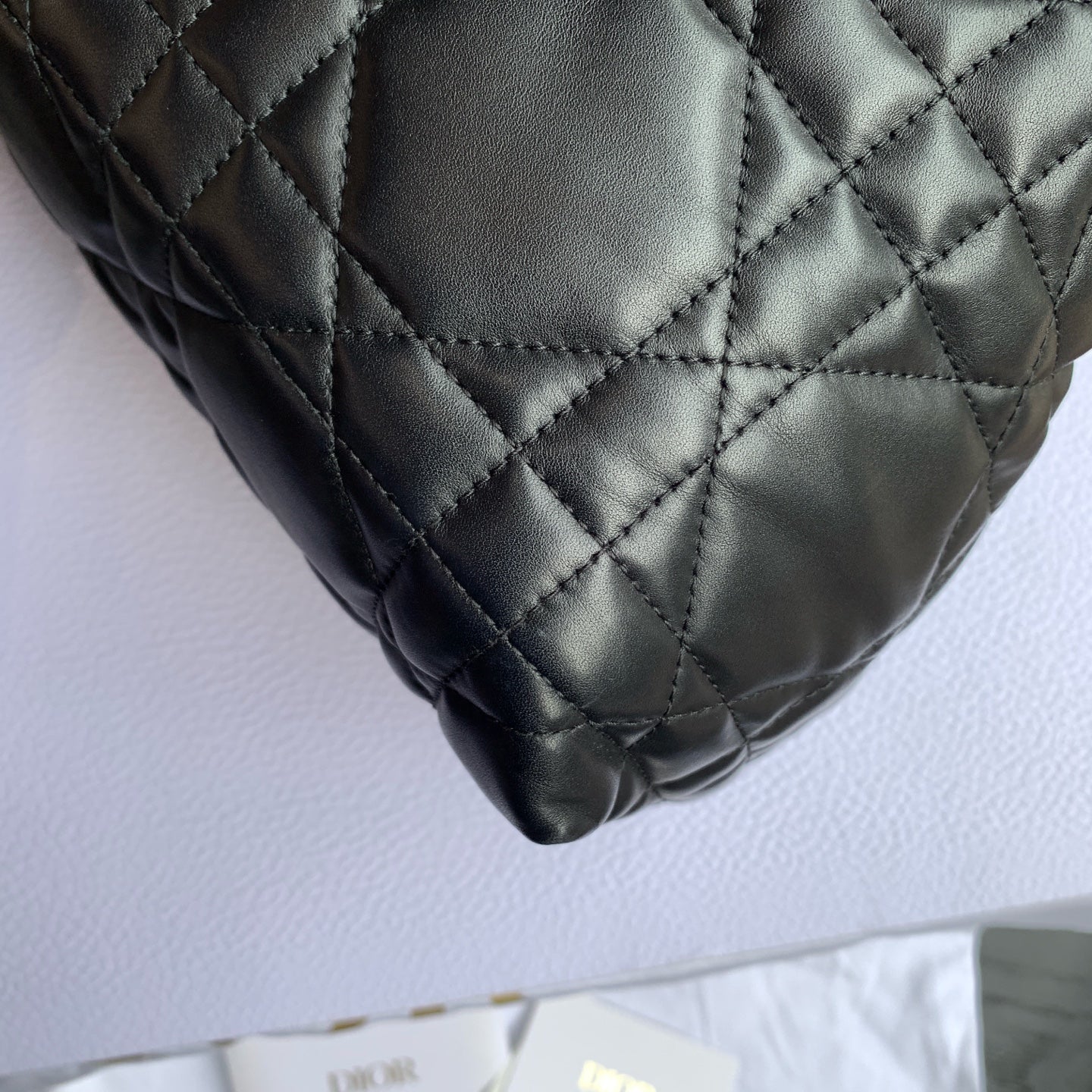 Dior Toujours Handbag Black Cannage Quilted Leather Gold Hardware