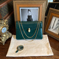Bvlgari Serpenti Forever Shoulder Bag Emerald Green Leather Gold Hardware