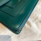 Bvlgari Serpenti Forever Shoulder Bag Emerald Green Leather Gold Hardware