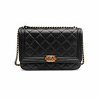 CHANEL Le Boy WOC | Black Lambskin | Silver Chain