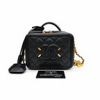 CHANEL Camera Bag | Black Litchi-Grain Leather | Gold Hardware