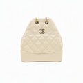 Chanel Gabrielle Small Backpack Off-white Quilted Leather Mixed-Metal Hardware