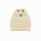 Chanel Gabrielle Small Backpack Off-white Quilted Leather Mixed-Metal Hardware