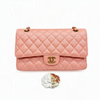 CHANEL Classic Flap Medium | Pearlised Pink Litchi-Grain | Gold Hardware
